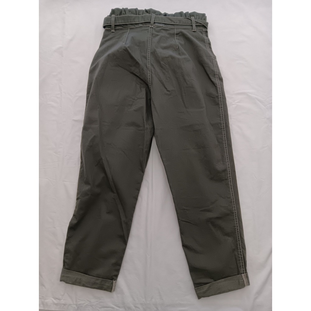 Wild Fable Olive Green Paperbag Waist Tapered Pants with D-Ring Belt Size 10 - Picture 13 of 13